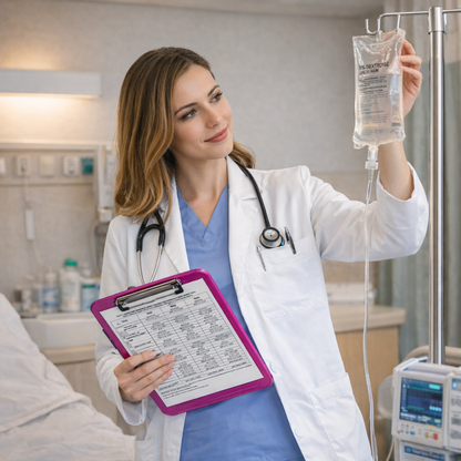A4 Clipboard Folder with Storage – Durable Plastic Nurse Organizer Clipboard with Pen Compartment for Medical Paperwork