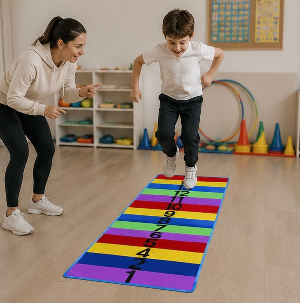 Sensory Bounce Training Carpet - Indoor Outdoor Touch Activity Game for Kids Coordination, Exercise and Growth Development
