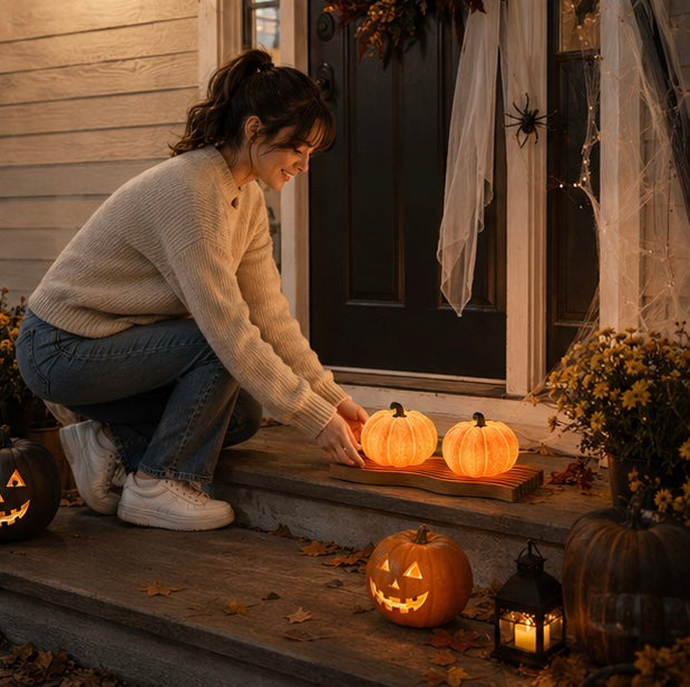 Halloween Pumpkin LED Lantern – Battery Powered Night Light for Kids Bedroom Decoration, Trick-or-Treat Party, and Festive Holiday Home Décor