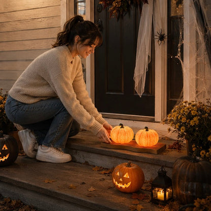 Halloween Pumpkin LED Lantern – Battery Powered Night Light for Kids Bedroom Decoration, Trick-or-Treat Party, and Festive Holiday Home Décor