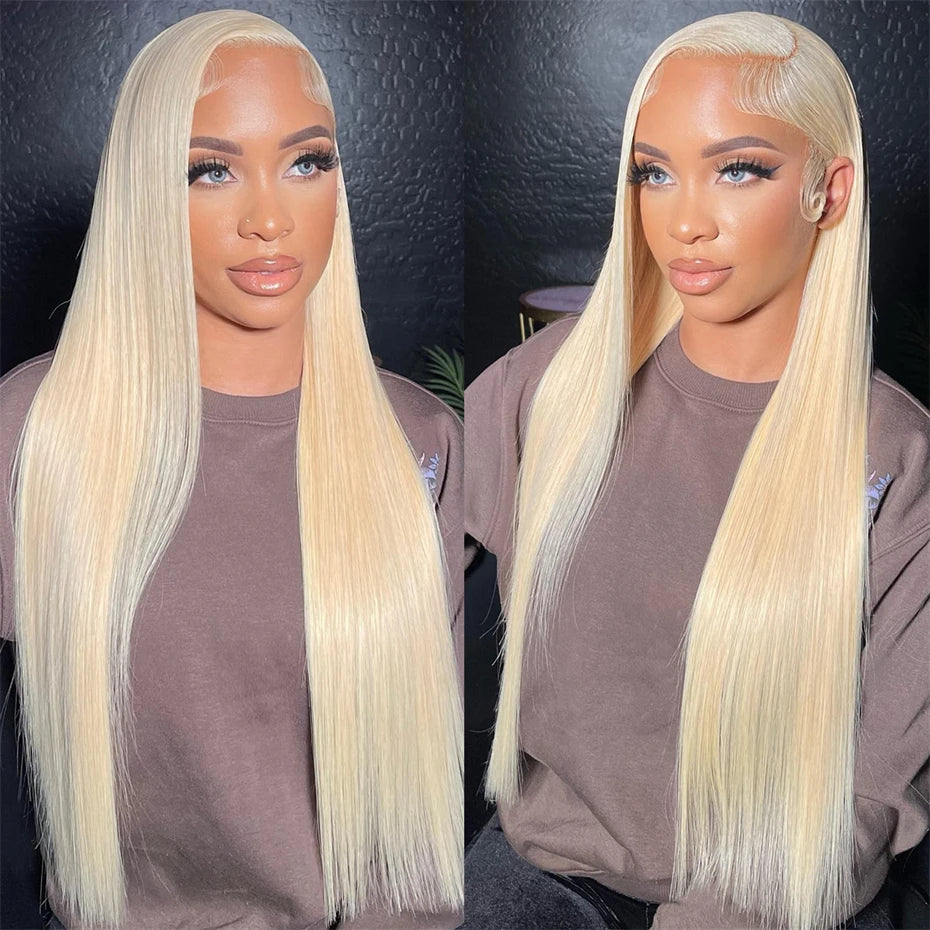 Silver Grey Lace Front Wig – 13 x 6 Pre-Plucked Human Hair Straight & Body Wave Blonde Wig for Women, Natural & Stylish Look