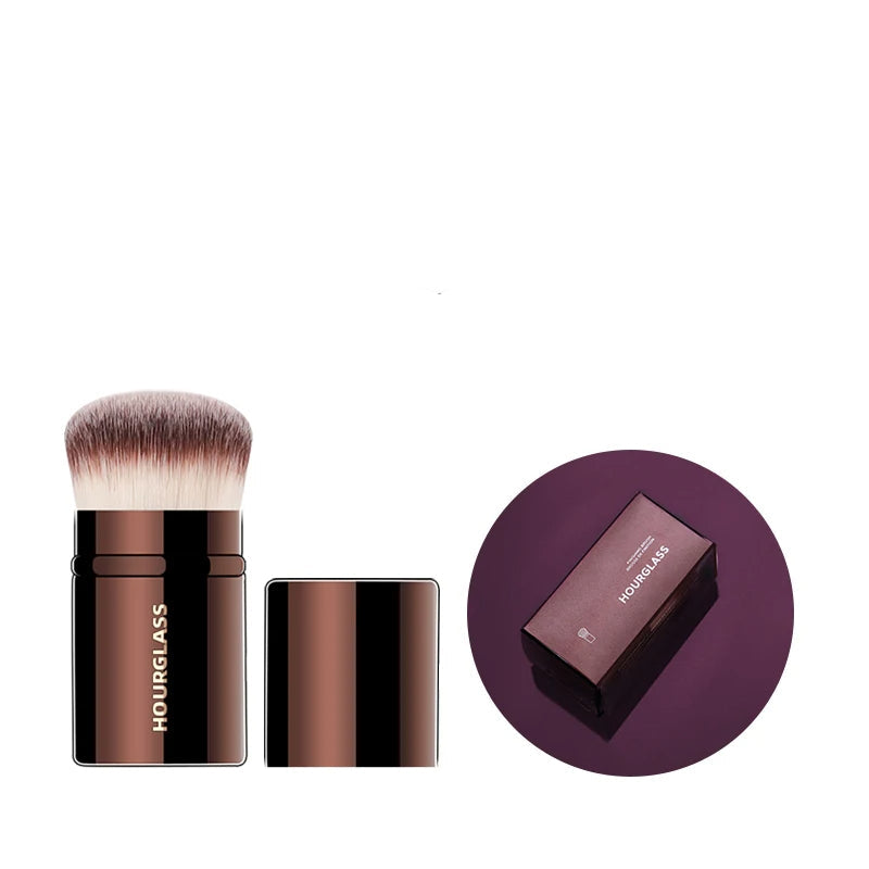 Professional Hourglass Makeup Brush Set – Retractable Eyeshadow, Foundation, Concealer, Powder & Eyeliner Brushes for Beauty Pros