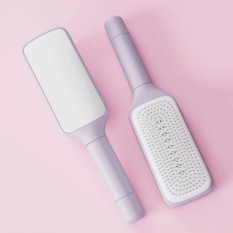 Self-Cleaning Rotatable Hair Brush – Retractable Air Cushion Comb for Anti-Static Hair Smoothing and Scalp Massage