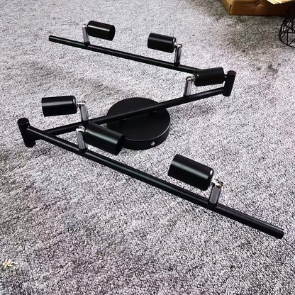 Track Rotating Black Ceiling Spotlights Lighting Kit – 6-Lights with Flexible Heads for Customizable Room Illumination
