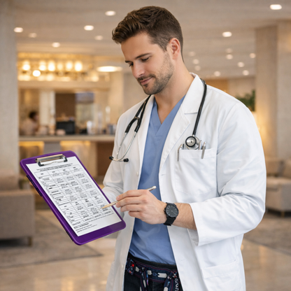 A4 Clipboard Folder with Storage – Durable Plastic Nurse Organizer Clipboard with Pen Compartment for Medical Paperwork