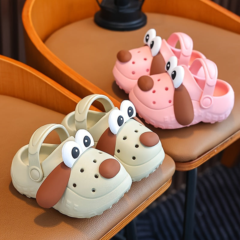 Kids Cartoon Puppy Slippers – Breathable Lightweight EVA Slip-On Shoes with Non-Slip Design for Beach, Pool, Travel, and All-Season Comfort