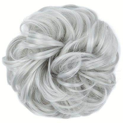 Messy Curly Hair Bun Extension – Voluminous Synthetic Elastic Chignon Scrunchie for Effortless Updo, Instant Volume & Natural-Looking Glam Hairpiece for Women