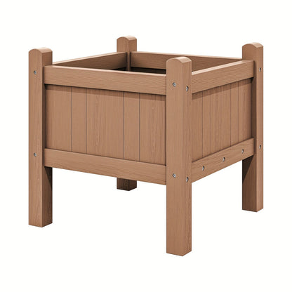 Modern Square Planter Box – Chic White Weatherproof Garden Pot with Faux Hydrangeas for Stunning Outdoor Decor, Balcony, or Patio Style
