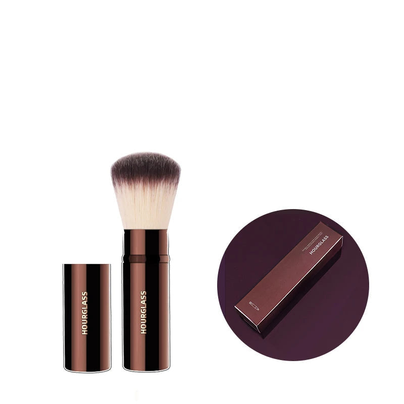 Professional Hourglass Makeup Brush Set – Retractable Eyeshadow, Foundation, Concealer, Powder & Eyeliner Brushes for Beauty Pros