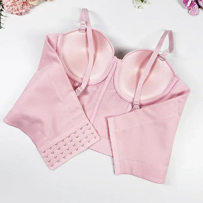 Strapless Backless Bodysuit – Sexy Slimming Crossbody Vest with Chest Wrap and Fishbone Support for Beautiful Silhouette Appeal