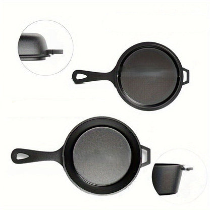 Heavy-Duty Cast Iron Dutch Oven Set – 2-in-1 Convertible Pot & Lid with Silicone Grips for Indoor and Outdoor Cooking Versatility