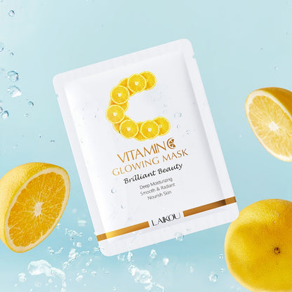 Hydrating Face Mask Set – 15-Piece Vitamin C, Snail, and Sakura Sheet Masks for Brightening, Moisturizing, and Revitalizing All Skin Types