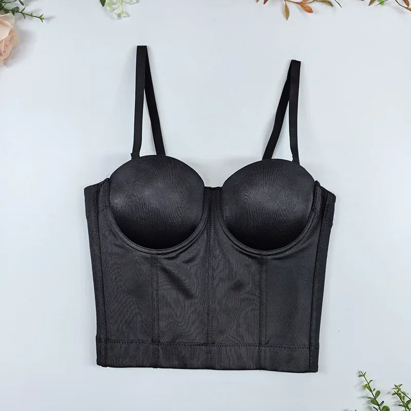 Strapless Backless Bodysuit – Sexy Slimming Crossbody Vest with Chest Wrap and Fishbone Support for Beautiful Silhouette Appeal