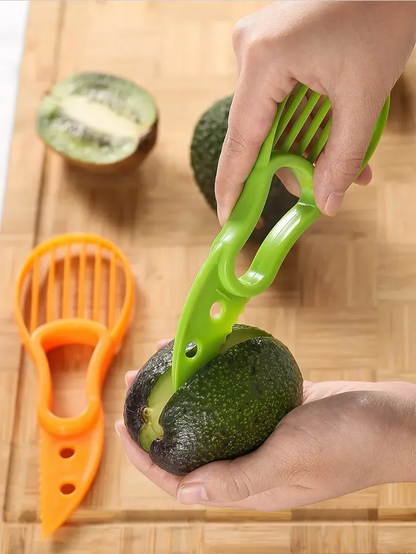 Three-in-One Avocado Slicer Set – Fruit Peeler, Corer and Pulp Separator Kitchen Tool for Easy Avocado Preparation
