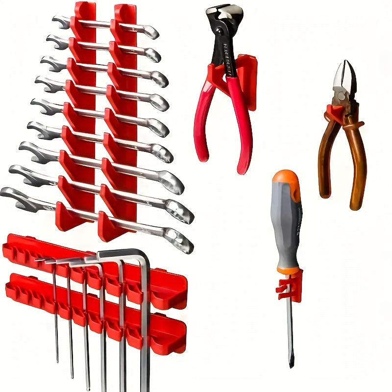 Wall-Mounted Tool Rack Set – 49-Pieces Heavy-Duty Storage System with Screwdriver, Wrench, and Socket Holders for Garage Organization