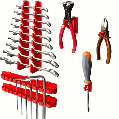 Wall-Mounted Tool Rack Set – 49-Pieces Heavy-Duty Storage System with Screwdriver, Wrench, and Socket Holders for Garage Organization