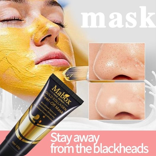 Peel Off Face Mask - 24K Gold Collagen  Blackhead Remover and Deep Cleansing