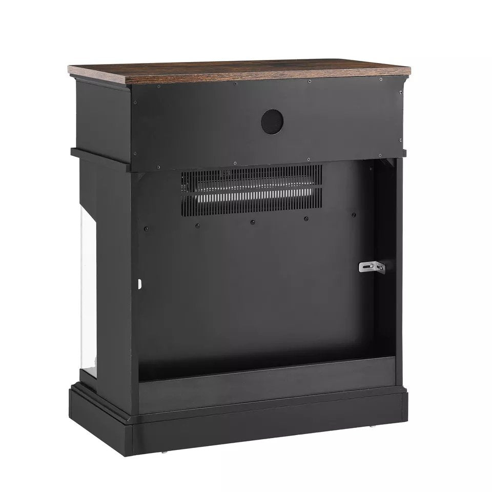 Stand Side Table with 3-Sided Glass Electric Fireplace (25inch)