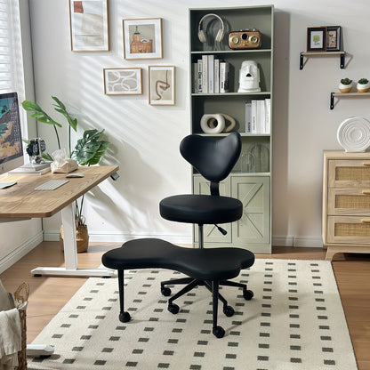 Cross-Legged Meditation Chair – Height Adjustable, Ergonomic Back Support, ADHD-Friendly Design, Smooth Wheels, Velvet or PU Leather Finish for Comfort and Flexibility