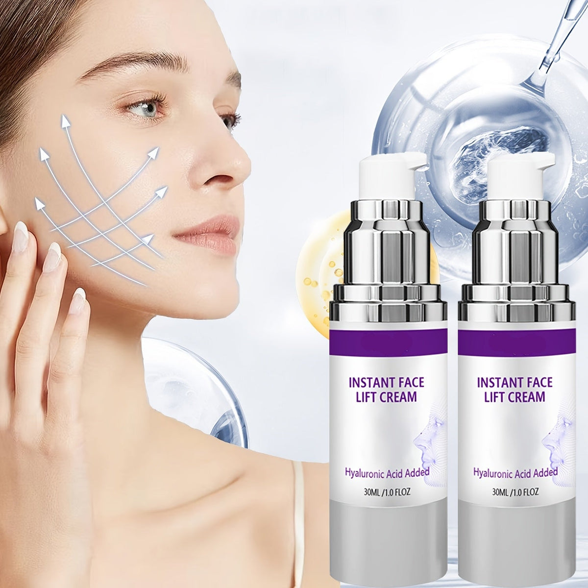 Facial Lifting Cream with Collagen, Retinol, and Hyaluronic Acid – Instant Firming, Tightening, Moisturizing Anti-Aging Cream for Smooth Skin Appearance