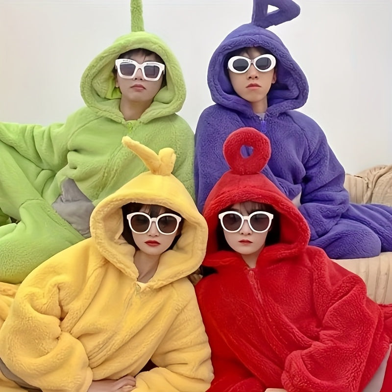 Tweenie Costume Onesie – Soft Cartoon Pajama with Hood & Glasses for Halloween & Party Fun