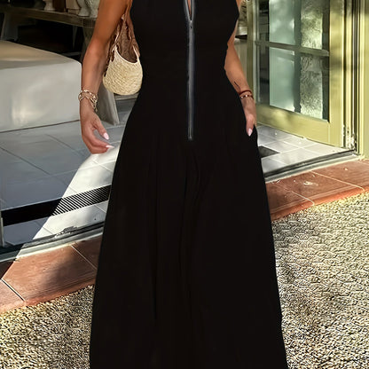 Women’s Long Maxi Dress – Sleeveless Polyester Summer Dress for Casual or Formal Occasions, Lightweight and Stylishly Comfortable
