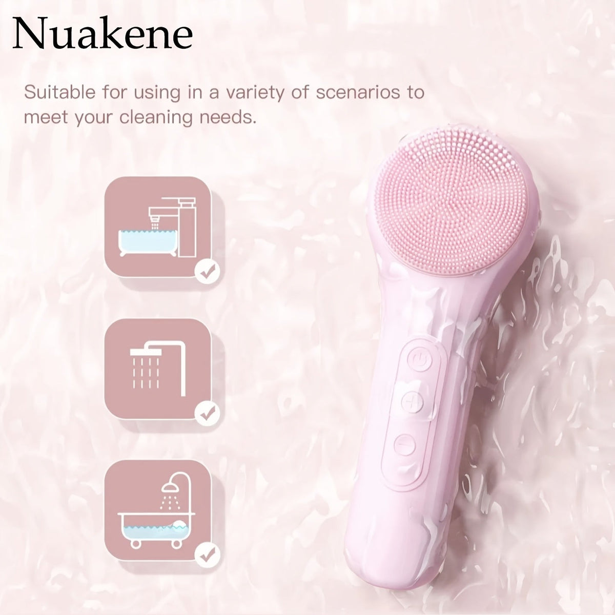 Rechargeable 2-in-1 Silicone Face Scrubber – Electric Cleansing & Heating Massage Brush with 5 Modes for Gentle, Effective Skincare