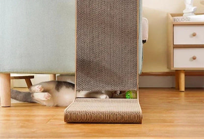 L-Shaped Interactive Cat Scratching Board – Wear-Resistant Wooden Post for Grinding Claws and Training Cats with Durable Materials