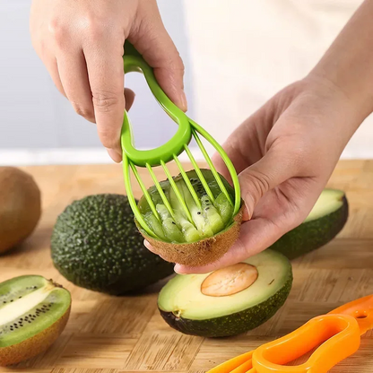 Three-in-One Avocado Slicer Set – Fruit Peeler, Corer and Pulp Separator Kitchen Tool for Easy Avocado Preparation
