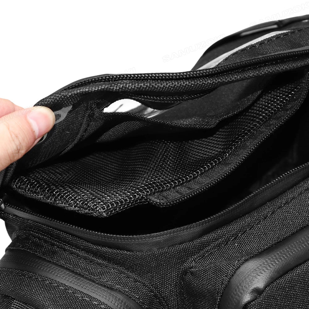 Motorcycle Handlebar & Windshield Storage Bag – Touchscreen Phone Holder, Fuel Tank Pouch, Earphone Case for Vespa & TMAX