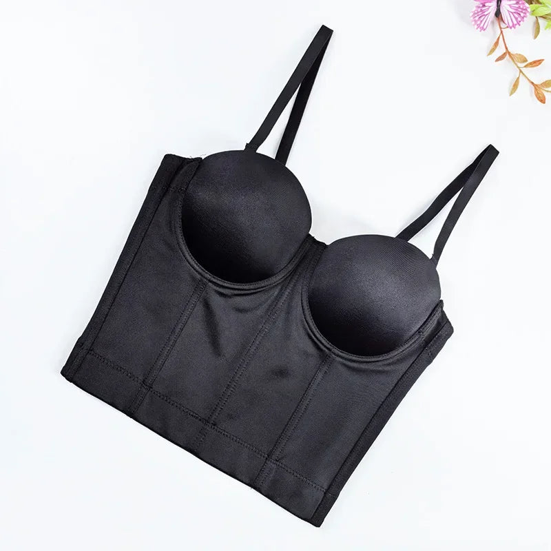 Strapless Backless Bodysuit – Sexy Slimming Crossbody Vest with Chest Wrap and Fishbone Support for Beautiful Silhouette Appeal