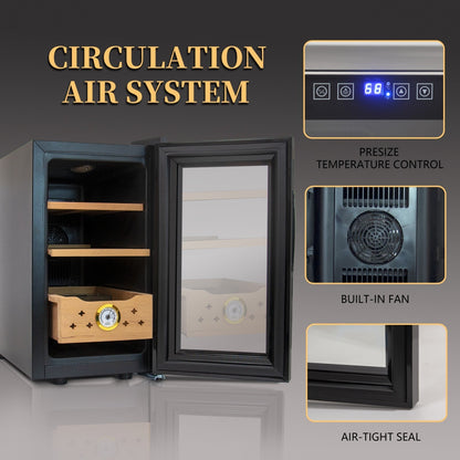 Electric Humidor, 150 Count Capacity Cigar Humidor with Constant Temperature Controller, Cigar Humidor Box (25 )