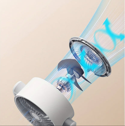 USB Air Circulator Fan – Quiet Adjustable-Height Cooling Fan with Remote, 5 Speeds & Timer for Home, Office and Dorm Comfort