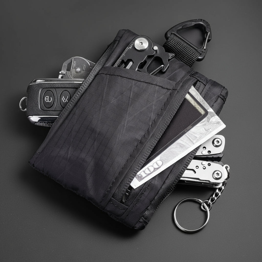 EDC Five Pocket X-PAC Wallet – Compact Quilted Organizer with Zipper, Coin Pouch & Card Slots for Everyday Carry