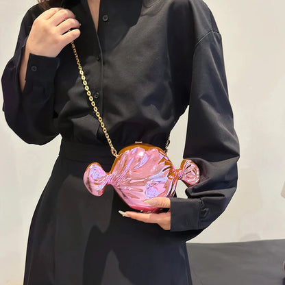 Acrylic Candy Evening Clutch – Shiny Candy Shoulder & Crossbody Purse for Weddings & Parties