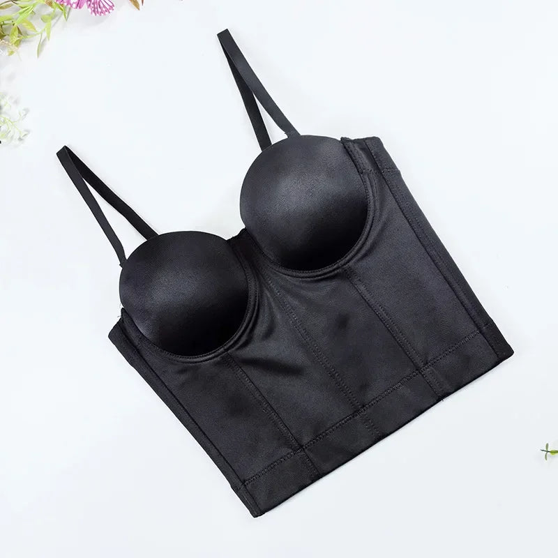 Strapless Backless Bodysuit – Sexy Slimming Crossbody Vest with Chest Wrap and Fishbone Support for Beautiful Silhouette Appeal