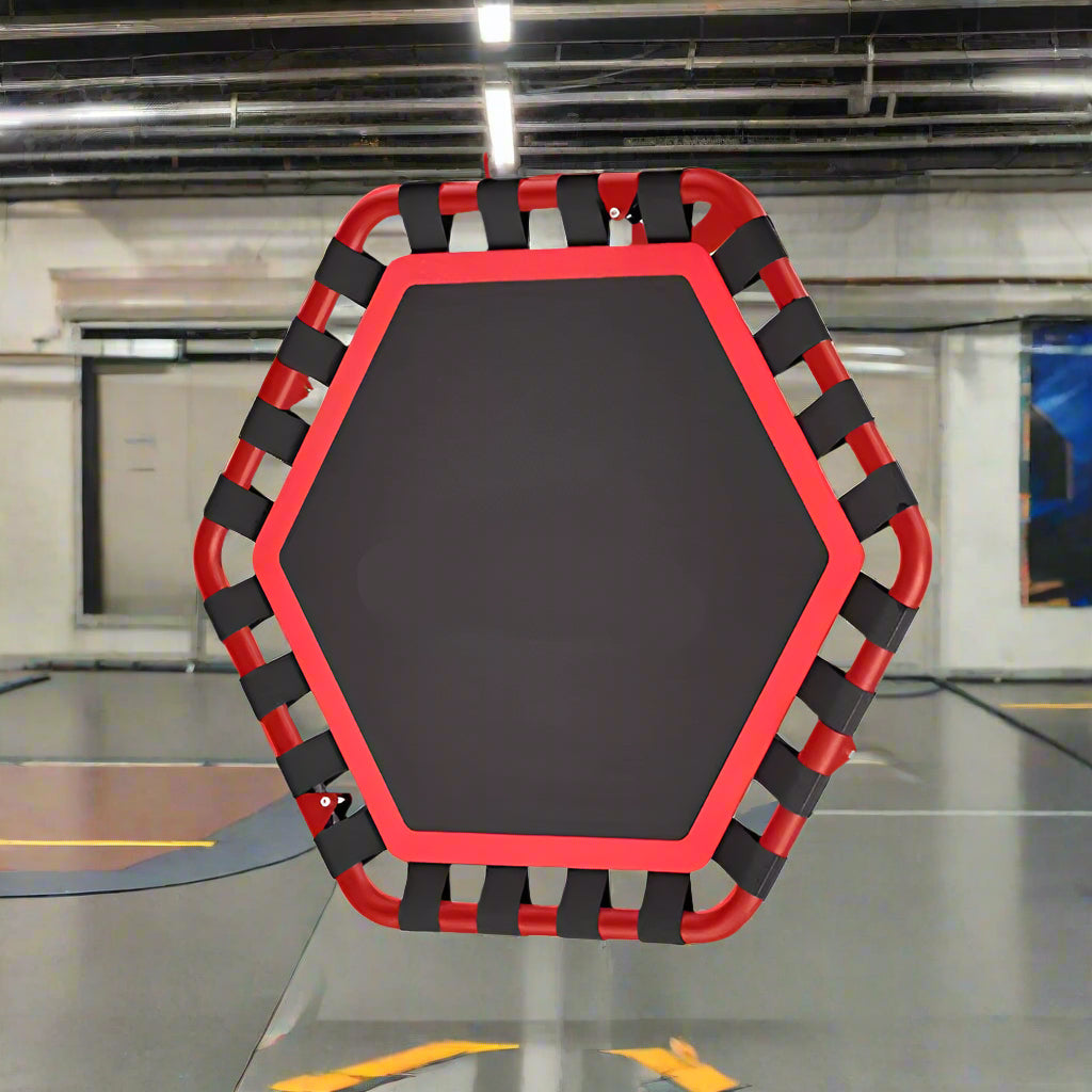 Foldable 50-Inch Hexagon Trampoline – Indoor Fitness Fun for Kids and Adults, Space-Saving Exercise Equipment for Cardio at Home