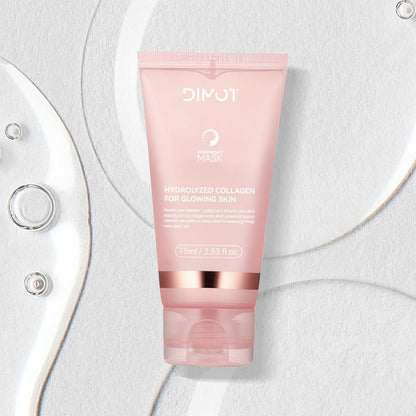 Collagen Night Mask – Alcohol-Free, Hydrating Plant Squalane Formula with Jelly Brush for Glowing Overnight Skin