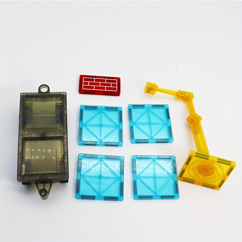 Magnetic Tiles Road Set – Extendable STEM Construction Toys with Magnetic Crane for Kids’ Educational City Building Play