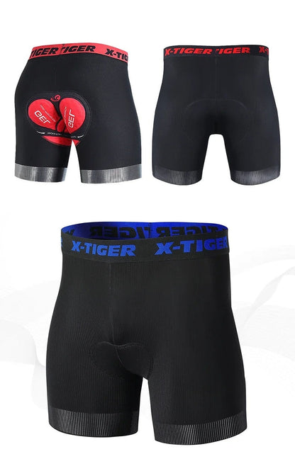 Breathable Men's Padded Cycling Shorts – 5D Underwear with Anti-Slip Leg Grips