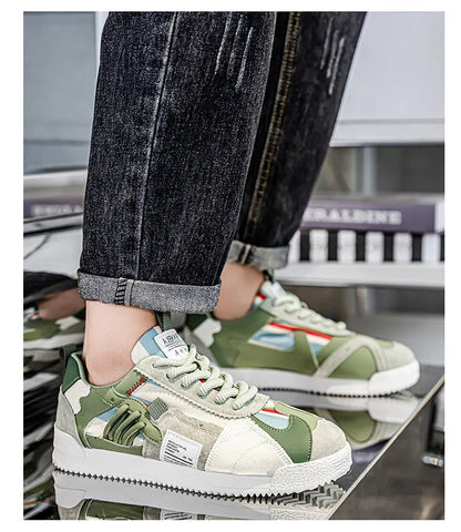 Men White Sneakers - Comfortable Non Slip Running Shoes with Soft Sole, Stylish Outdoor Casual Footwear