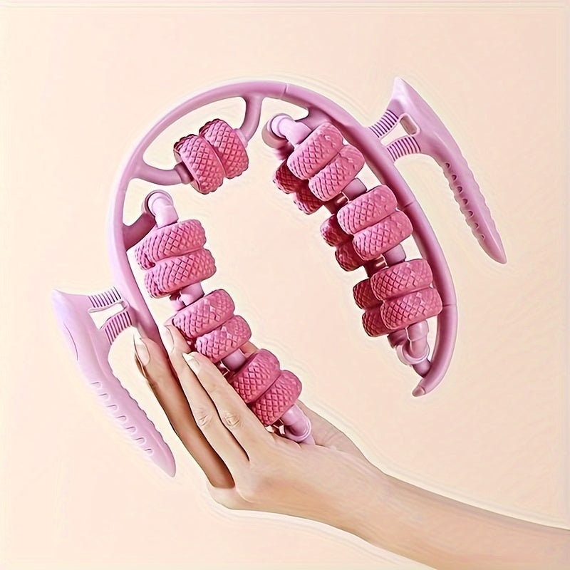 Muscle Massage Roller – 360° Massager with Dual-Row Slimming Clamp for Legs, Waist, Arms, and Buttocks with Handheld Massager Design