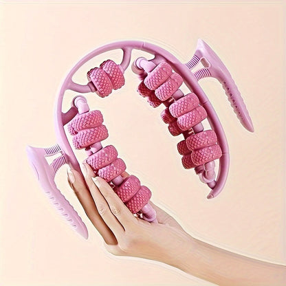 Muscle Massage Roller – 360° Massager with Dual-Row Slimming Clamp for Legs, Waist, Arms, and Buttocks with Handheld Massager Design