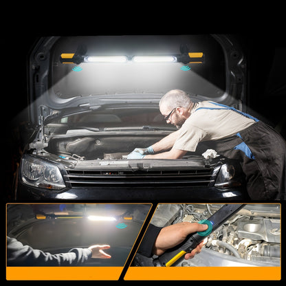 Rechargeable LED Work Light – 2400LM Underhood Magnetic Bar Lamp with Adjustable Brightness for Garage, Car Repair, and Workshop