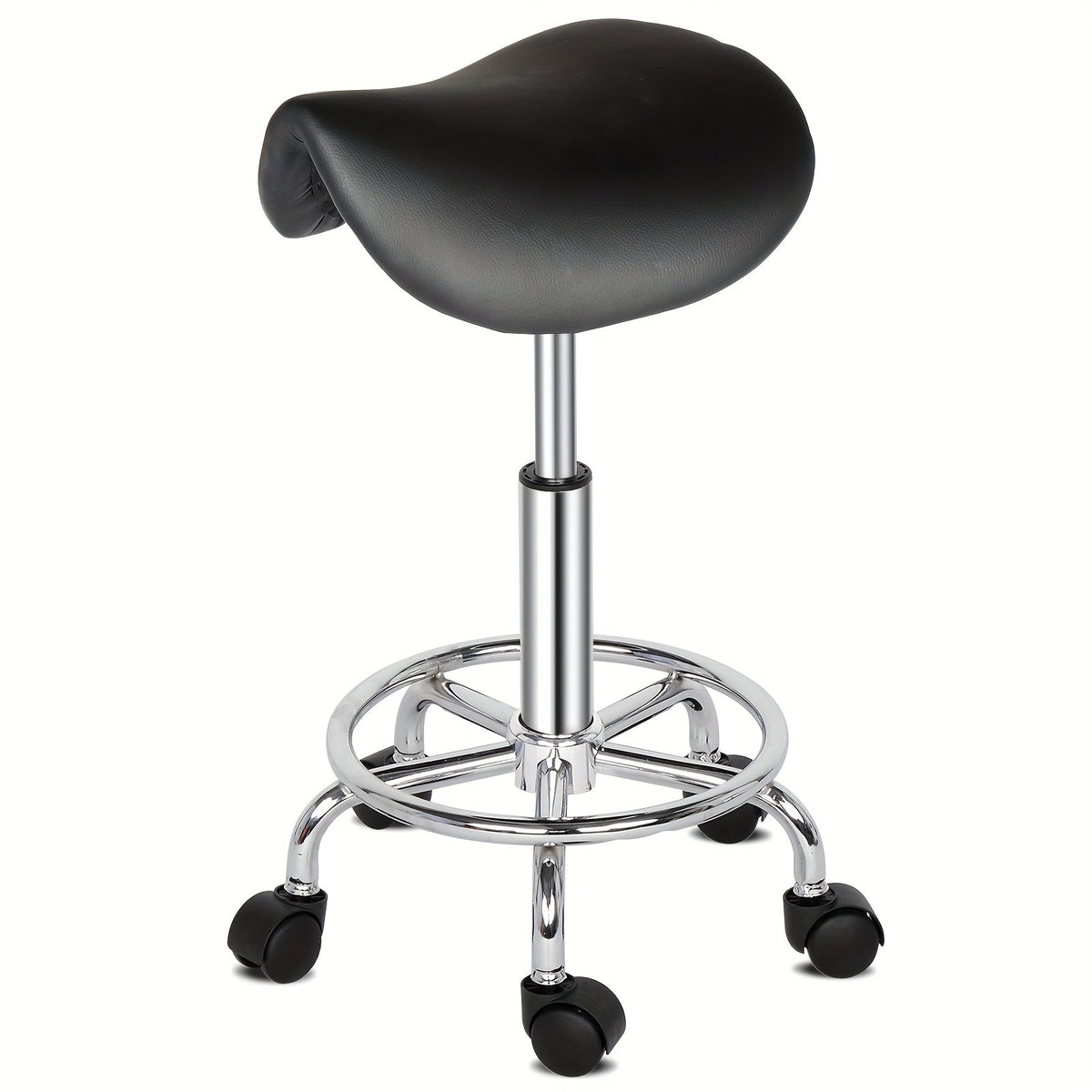 Adjustable Salon Stool with Backrest – 360° Swivel Height-Adjustable Modern Bar Chair for Kitchen, Spa, Salon and Home Use