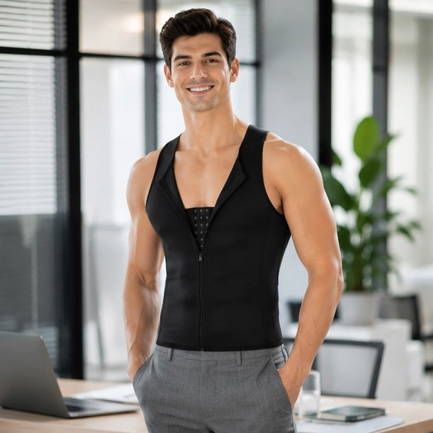 Men's Compression Shapewear Vest - Slimming Waist Trainer Top for Body Sculpting, Support and Everyday Confidence