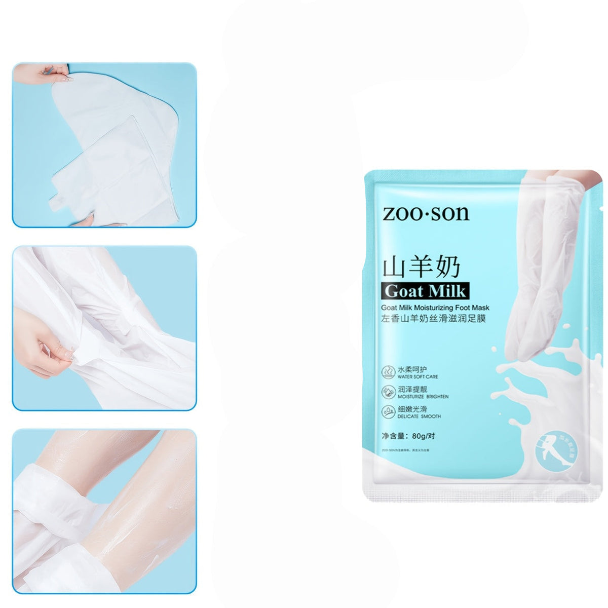 Goat Milk Foot and Hand Mask 6 Pairs – Hydrating and Moisturizing Treatment for Soft, Smooth Skin and Intensive Repair Therapy