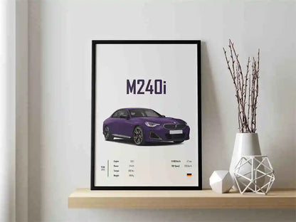 Retro German Supercar Poster Set – Pop Aesthetic Canvas Wall Art Featuring M8, M4, R8, RS6 for Garage or Home Decor