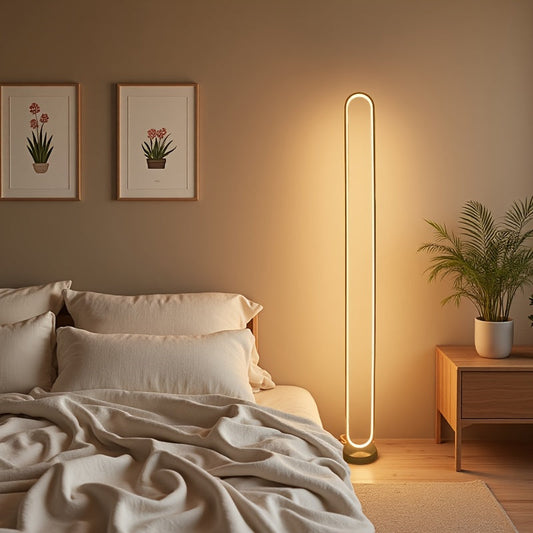 Artistic USB LED Floor Lamp – Adjustable Brightness & 3-Color Lighting for Romantic, Minimalist Home Ambiance