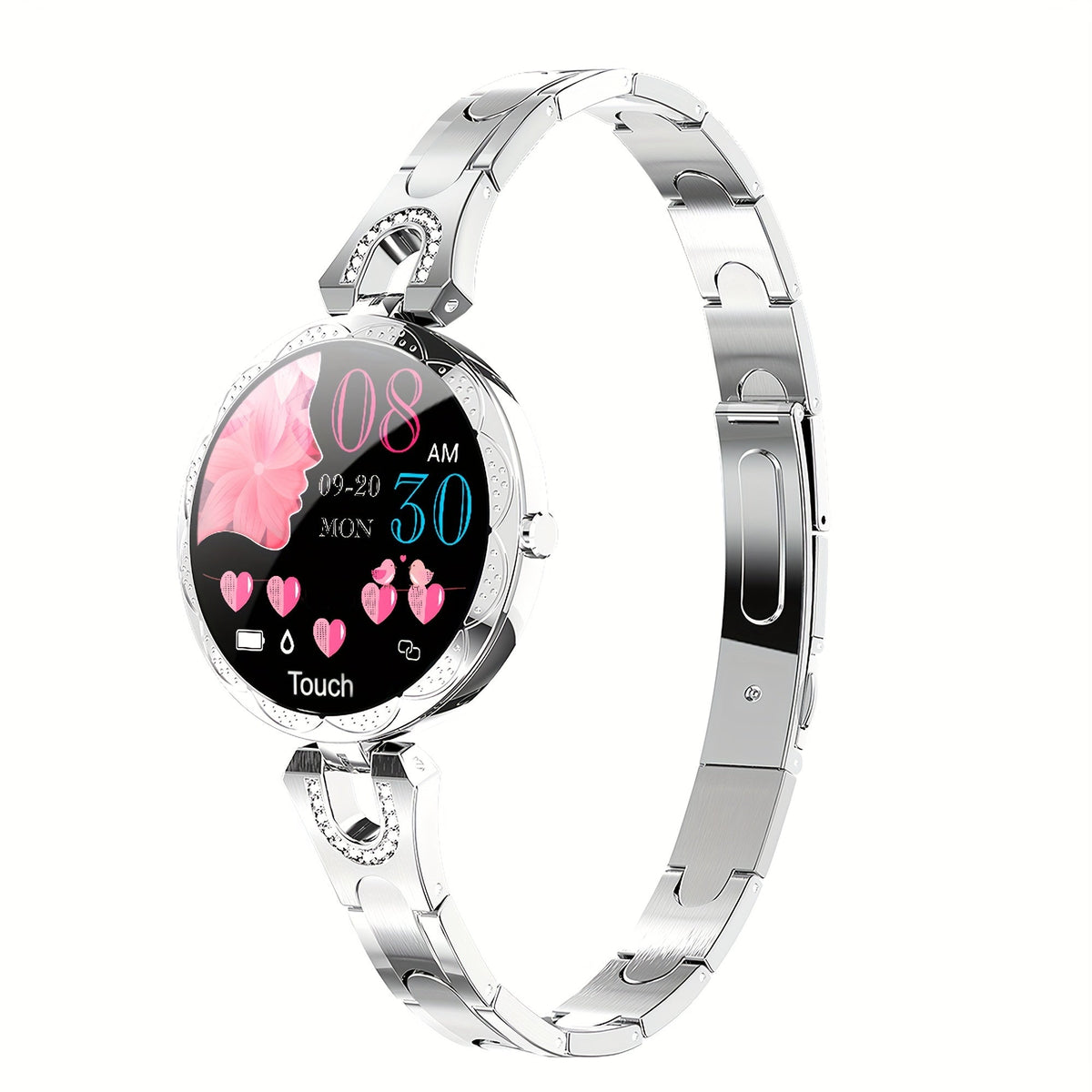 Fashion Diamond Smartwatch for Women – 1.09” Full Touch Screen, Call Function, 100+ Sports Modes, Pedometer, Elegant Design